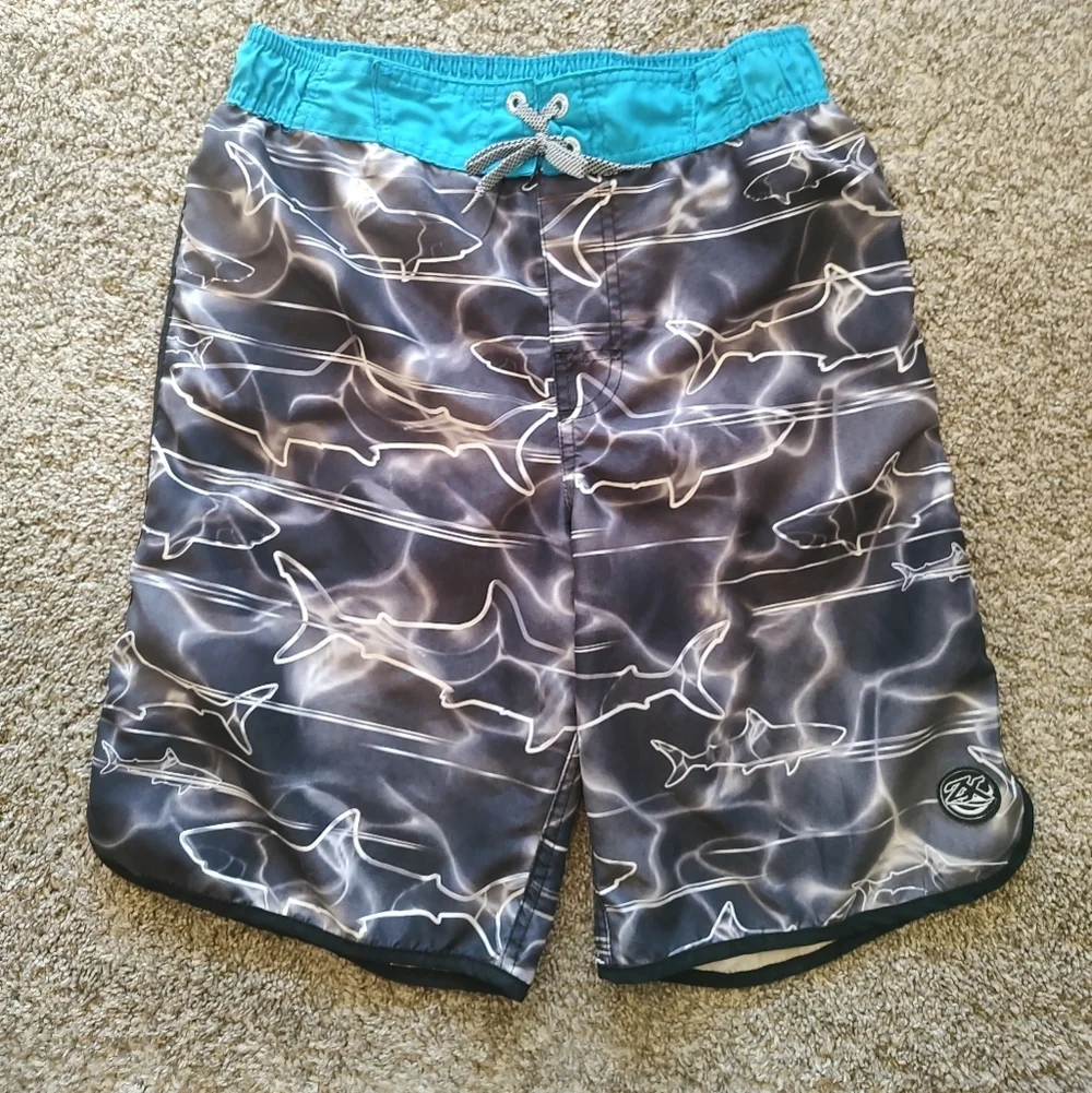 💥 3/$20 ZeroXposure Large (14-16) Shark swSwim Trunks!